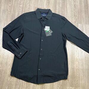TOM BAINE Mens Navy Air Collection Stretch Performance  Long Sleeve Shirt L